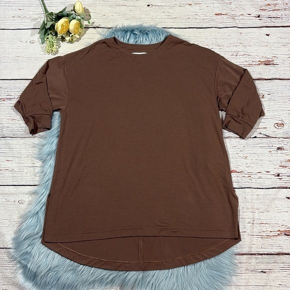 Athleta Womens Inspire Tunic Top Brown Workout Loungewear Athletic Travel - Picture 9 of 9